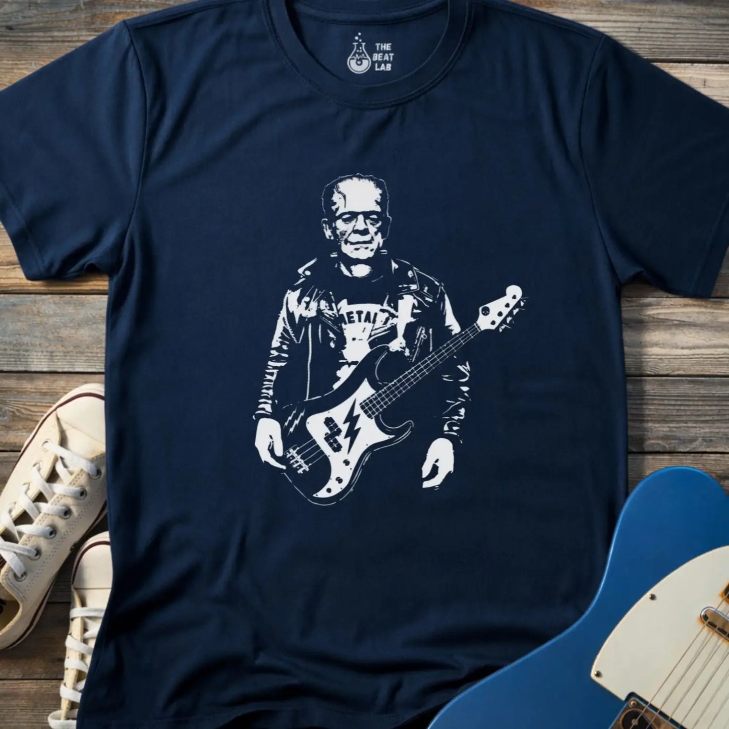 Frankenstein Rock Legend T-shirt - Navy / S - T-Shirt