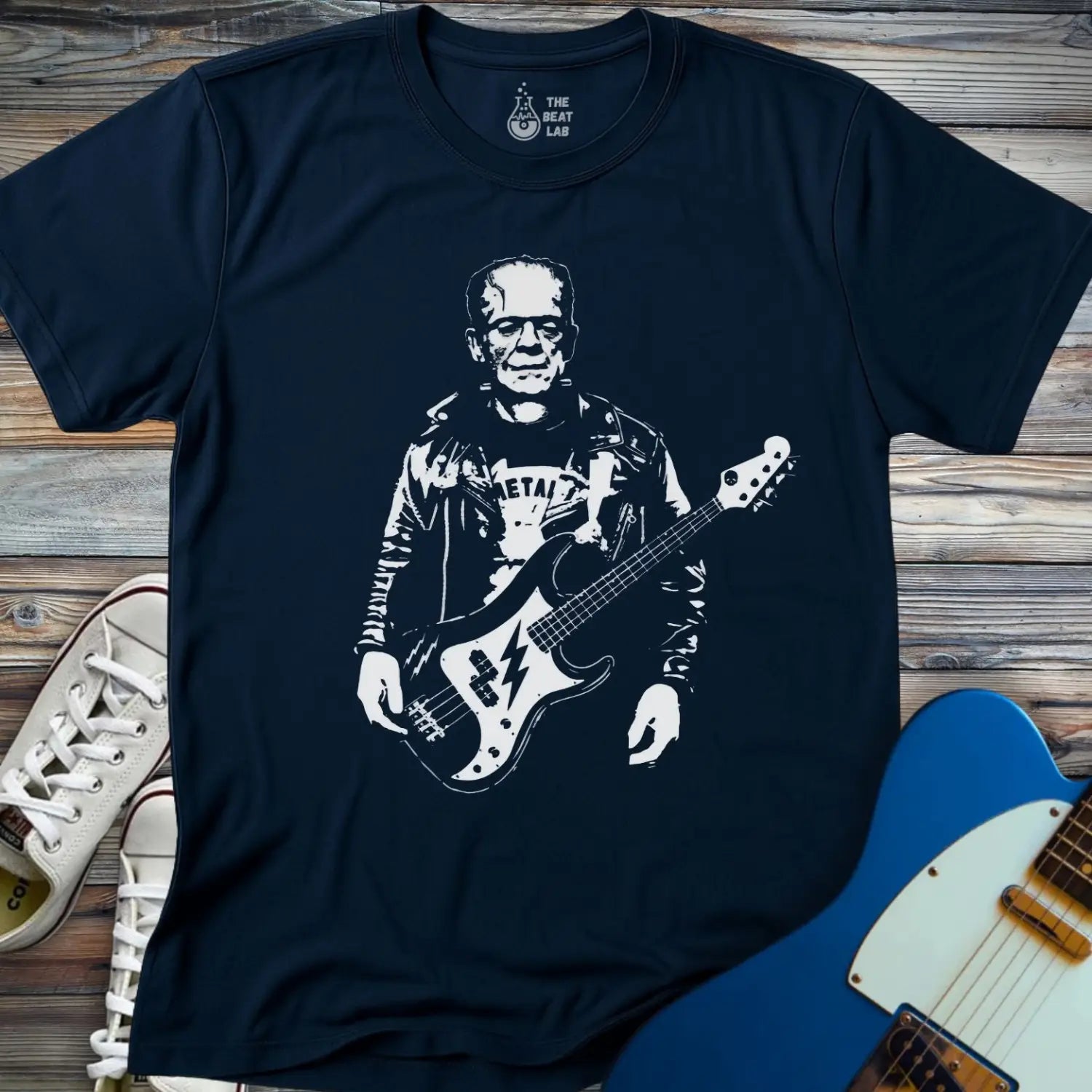 Frankenstein Rock Legend T-shirt - Navy / S - T-Shirt