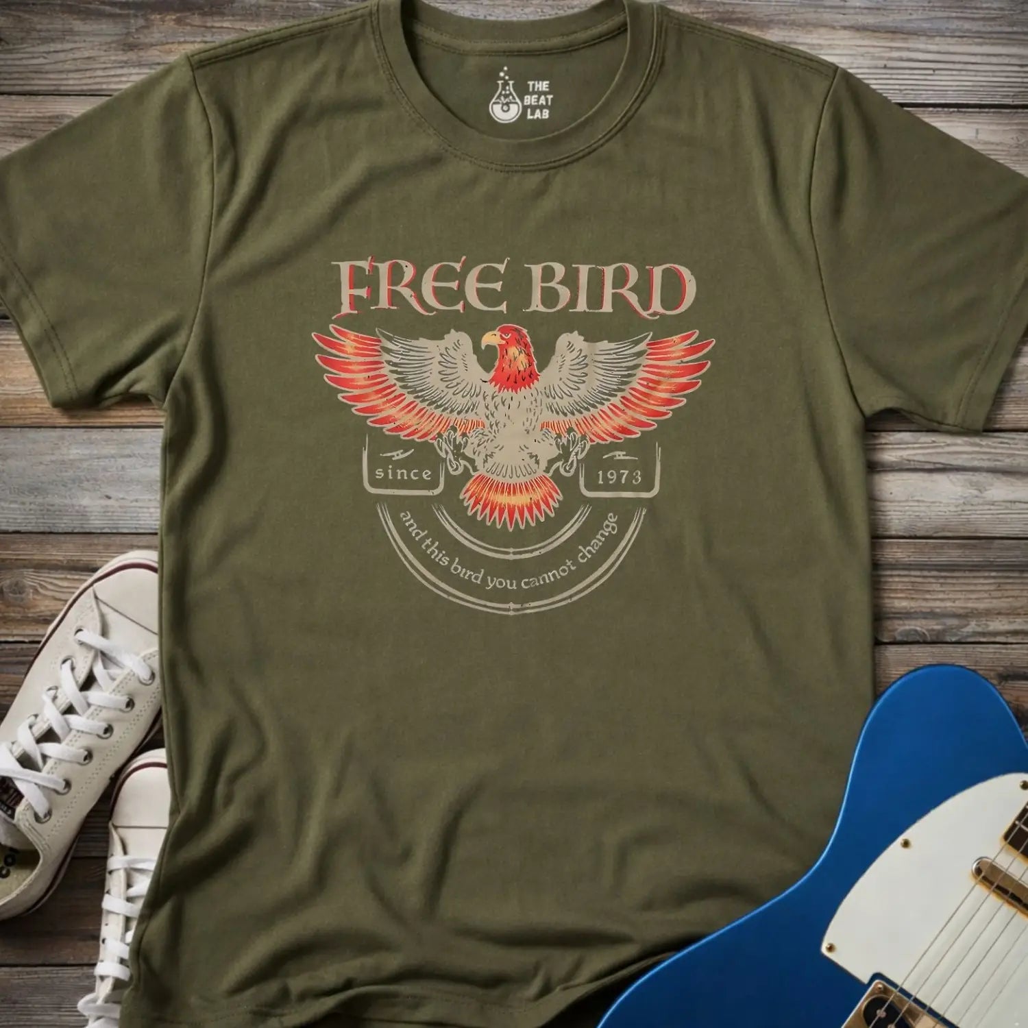 Free Bird T-shirt - Military Green / S - T-Shirt