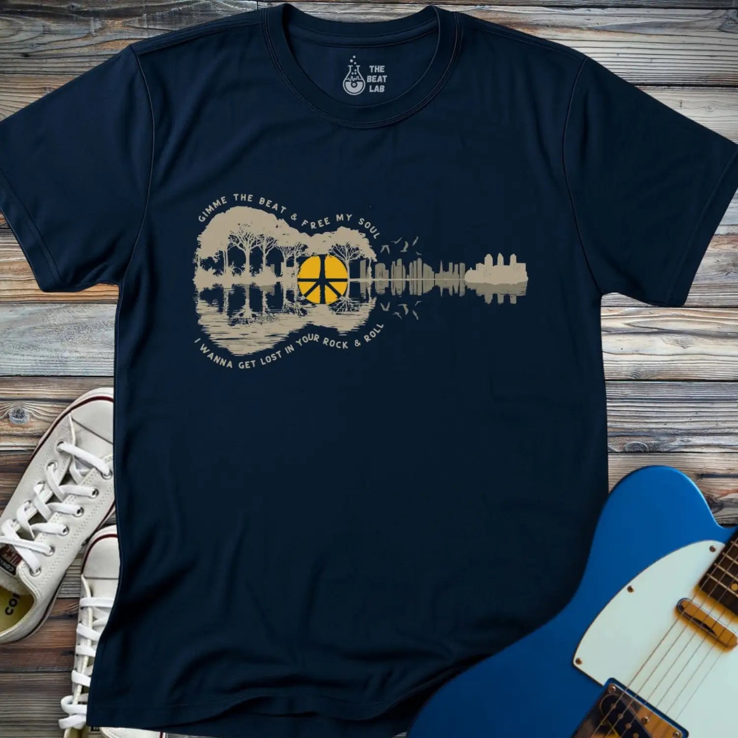 Gimme the Beat T-shirt - Navy / S - T-Shirt