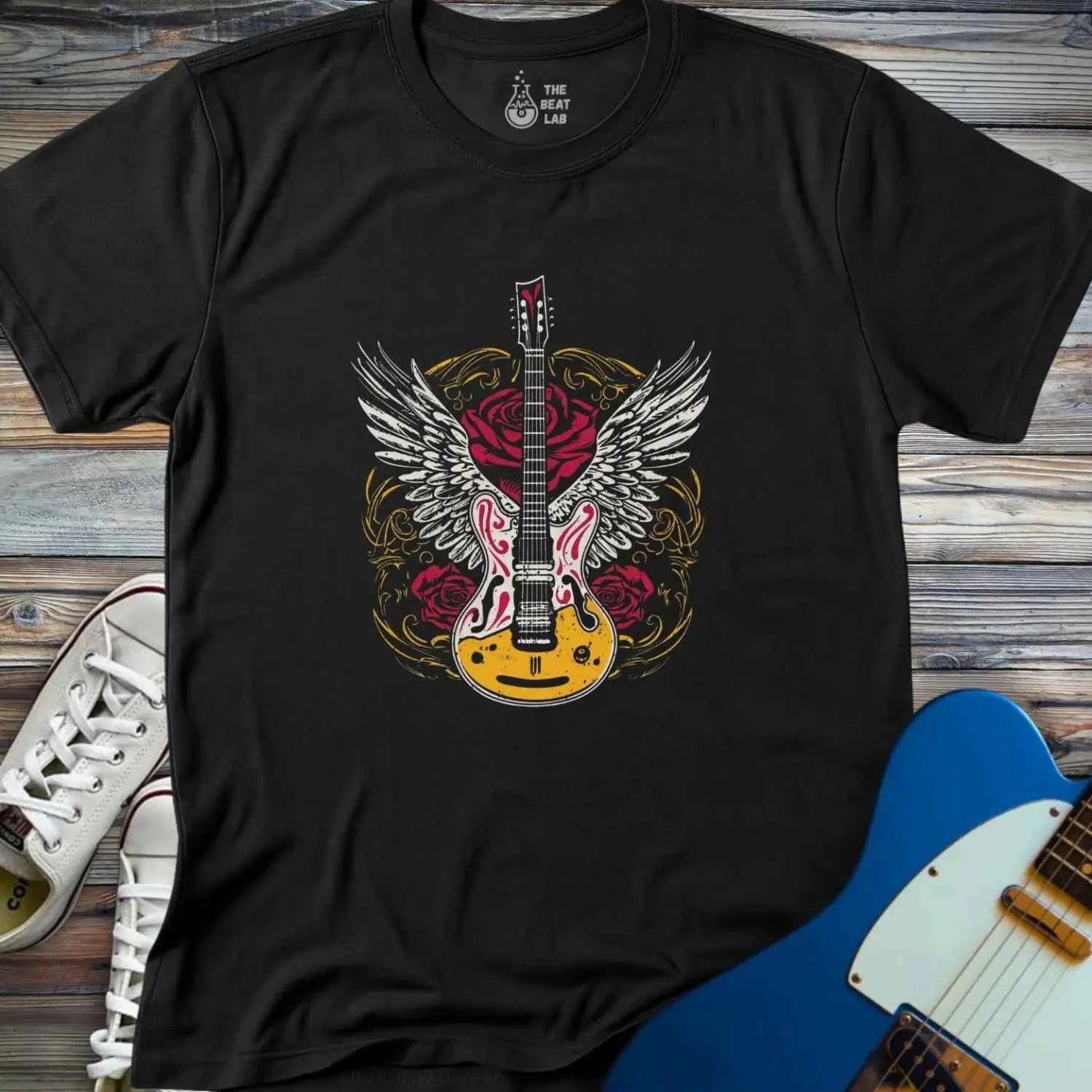 Gold Guitar Wings T-shirt