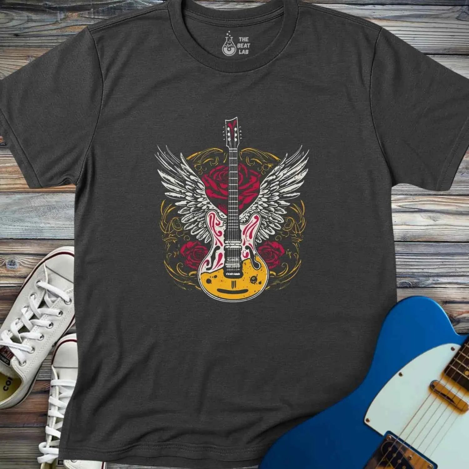 Gold Guitar Wings T-shirt