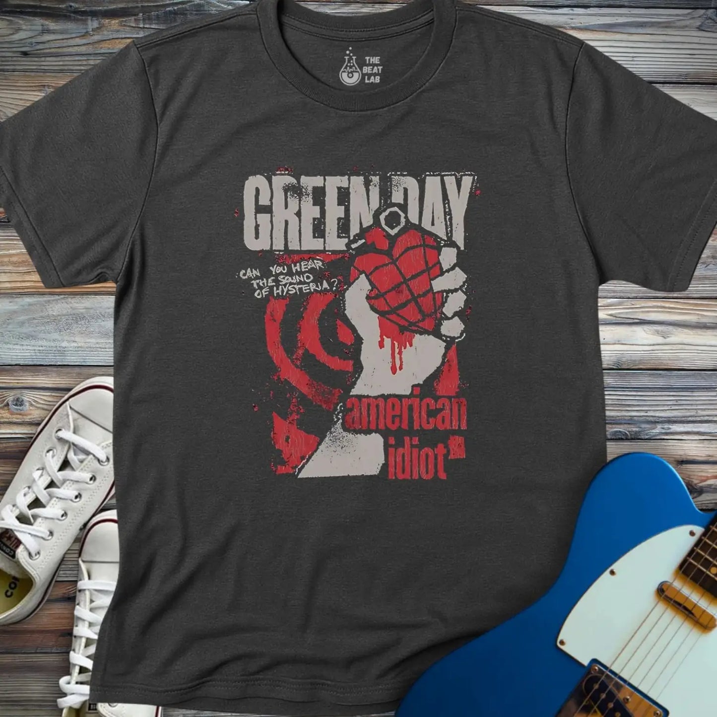 Green Day American Idiot T-shirt - Dark Heather Grey / S - T-Shirt