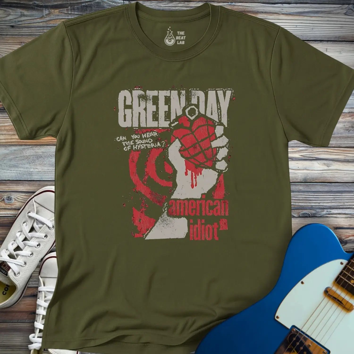 Green Day American Idiot T-shirt - Military Green / S - T-Shirt