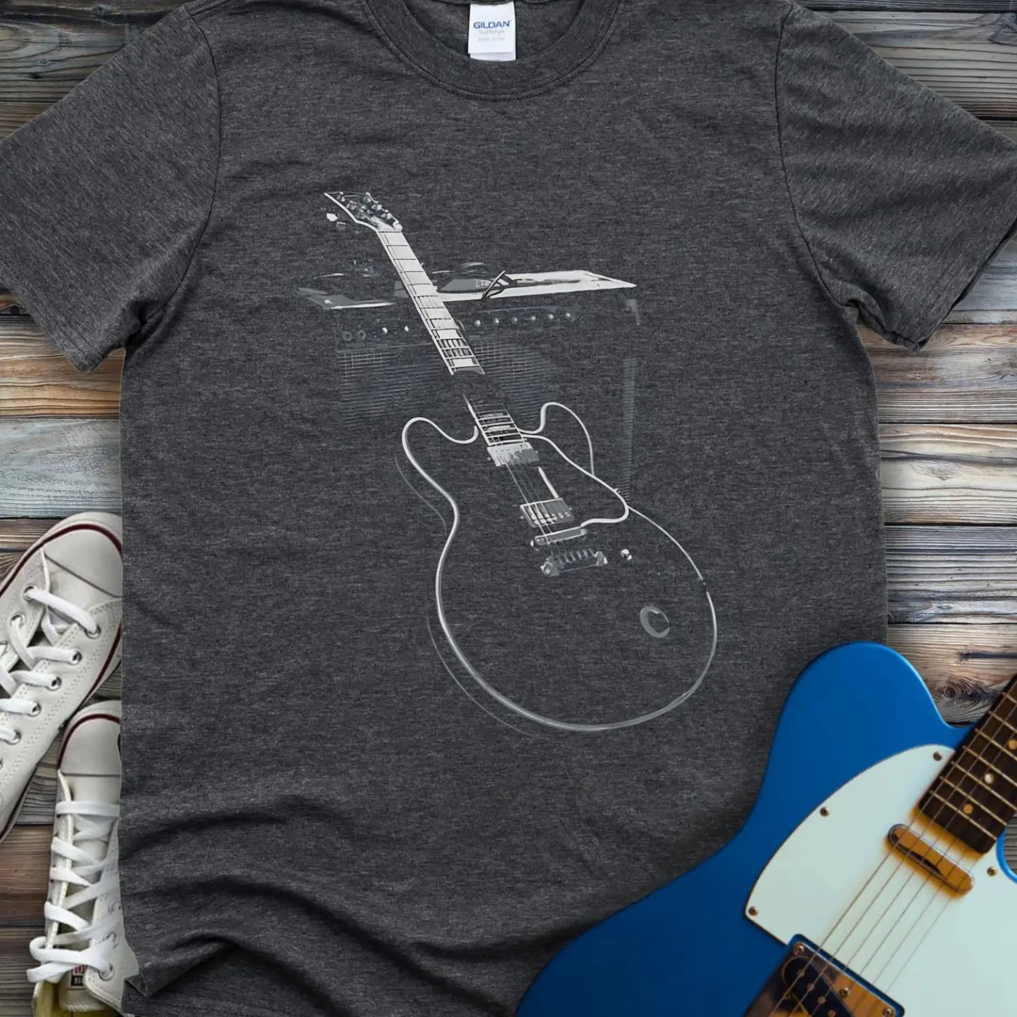 Guitar Amp T-shirt Dark Heather Grey