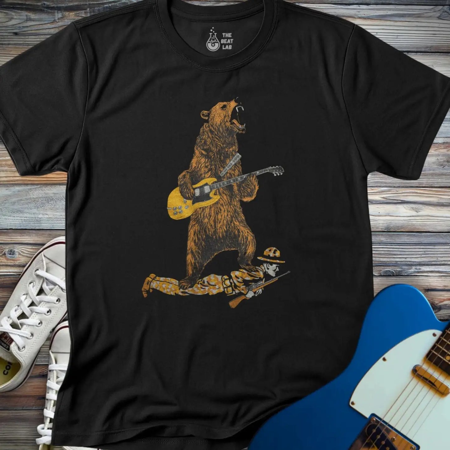 Guitar Bear (II) T-Shirt - Black / S - T-Shirt