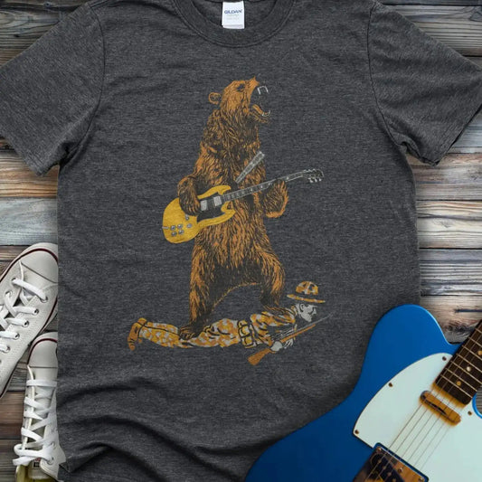 Guitar Bear T-Shirt Dark Heather Grey