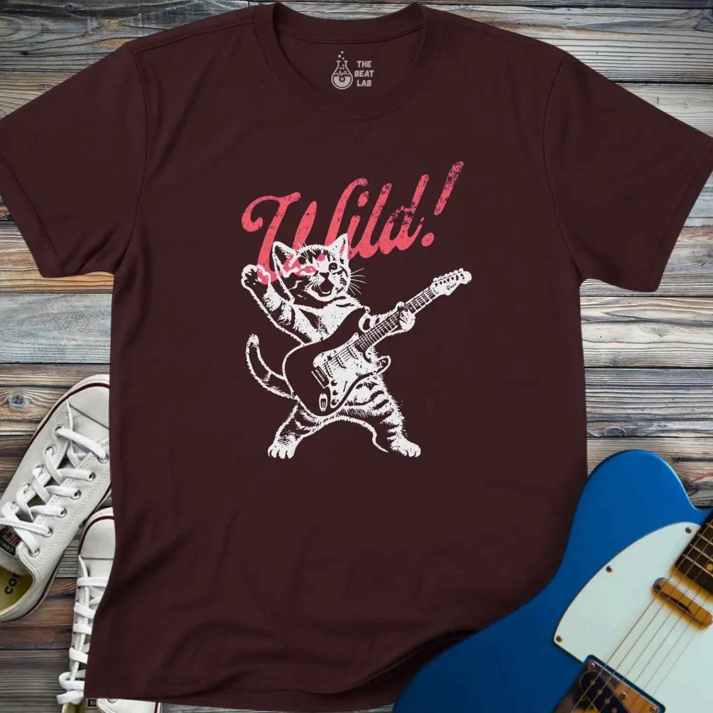 Guitar Cat Wild T-shirt