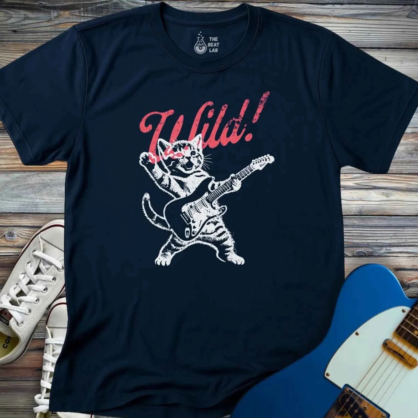 Guitar Cat Wild T-shirt