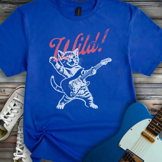 Guitar Cat Wild T-shirt Royal