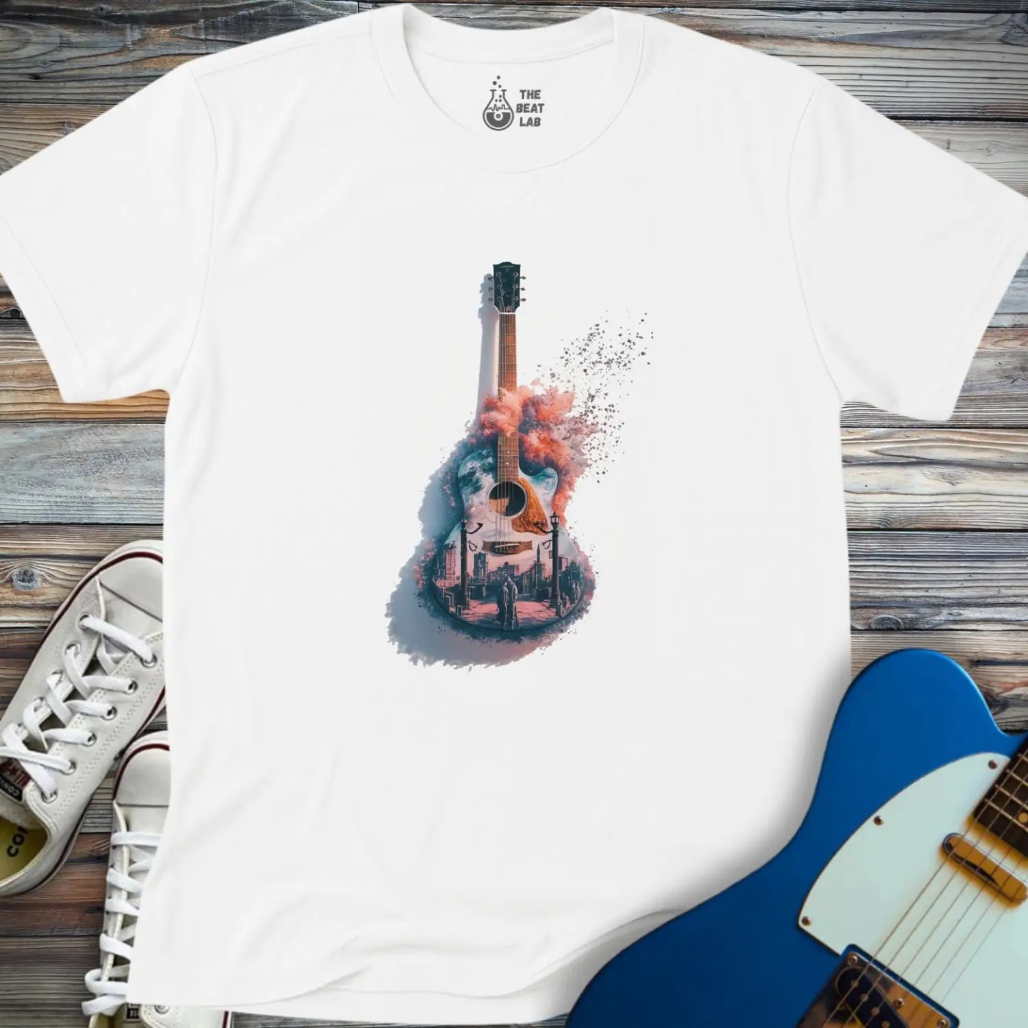 Guitar City T-shirt - White / S - T-Shirt