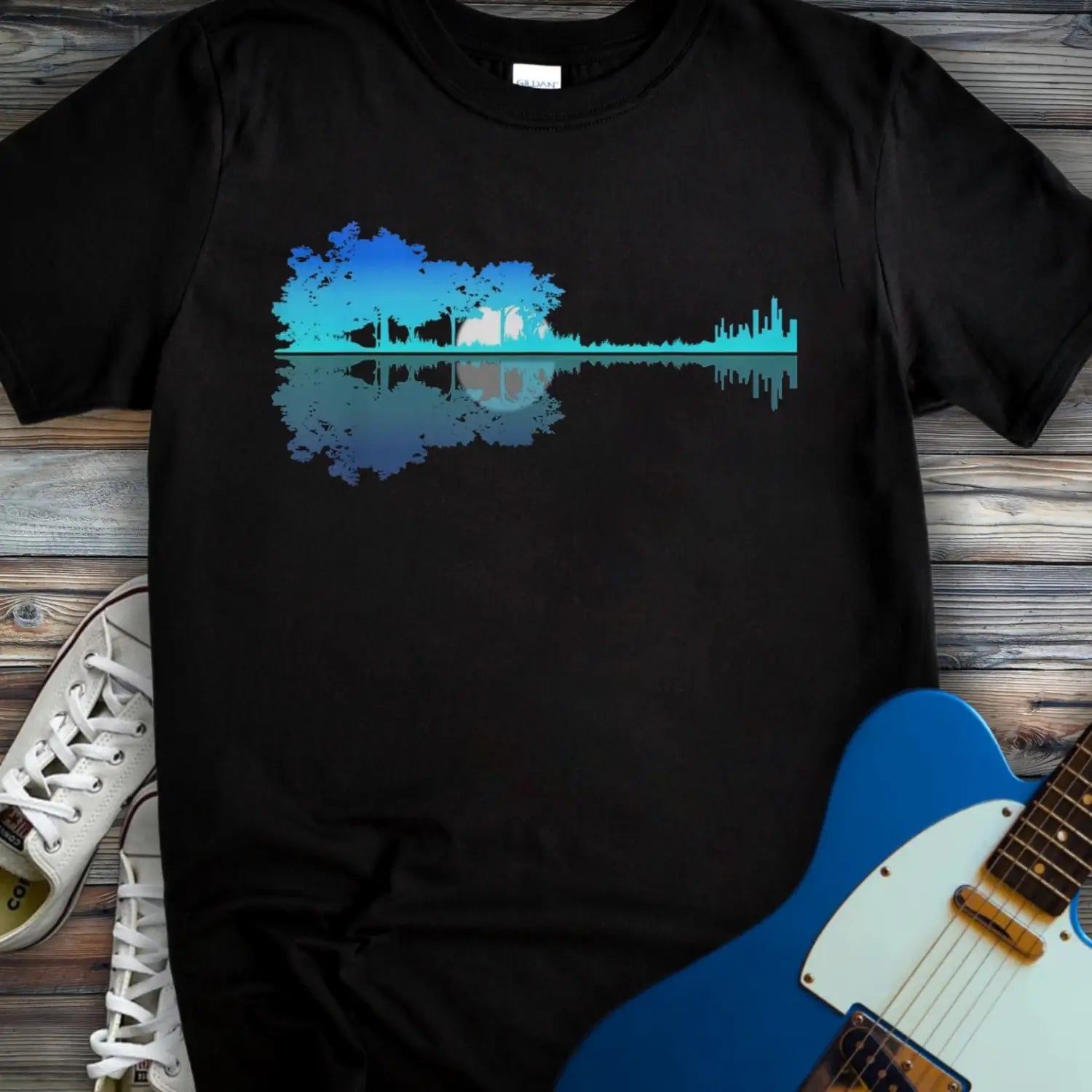 Guitar Forest (II) T-shirt - Black / S - T-Shirt