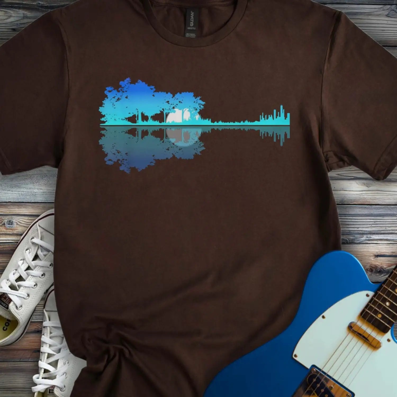 Guitar Forest (II) T-shirt - Dark Chocolate / S - T-Shirt