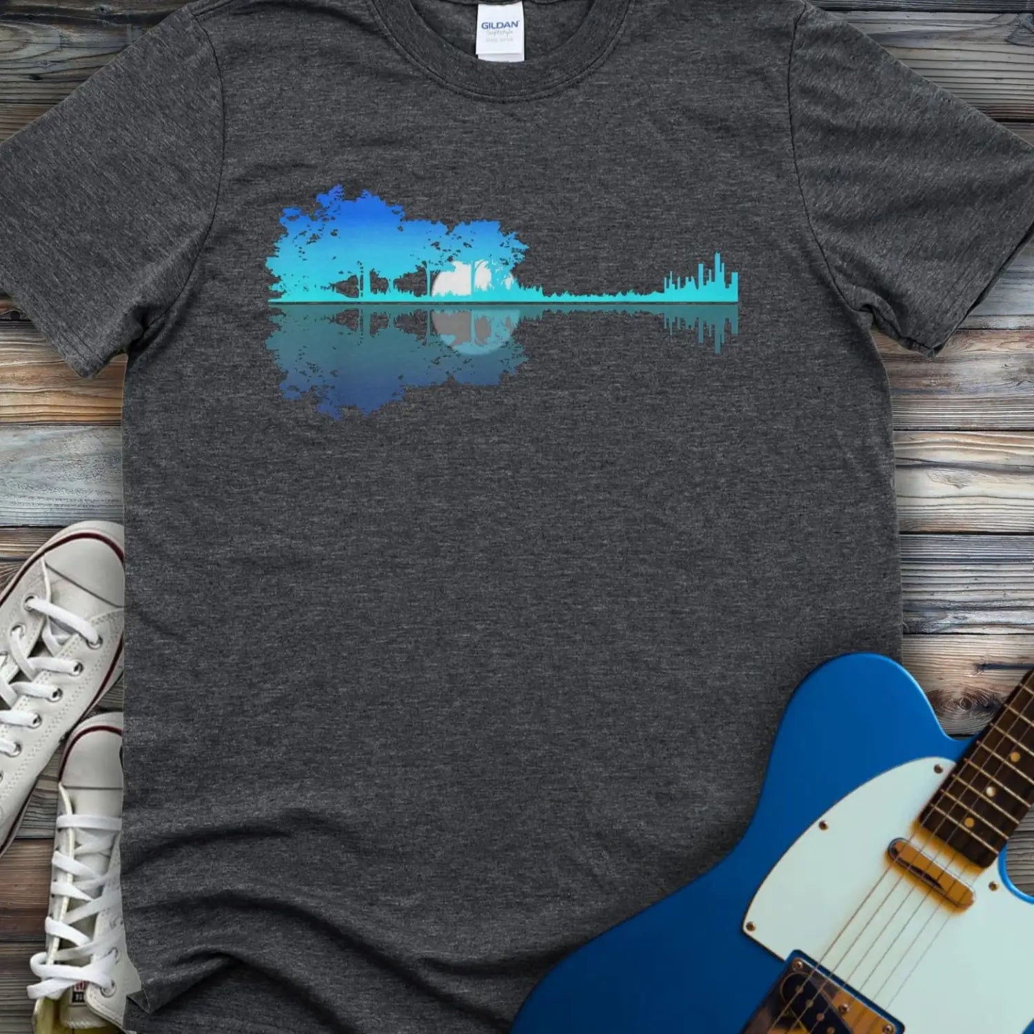 Guitar Forest (II) T-shirt - Dark Heather Grey / S - T-Shirt