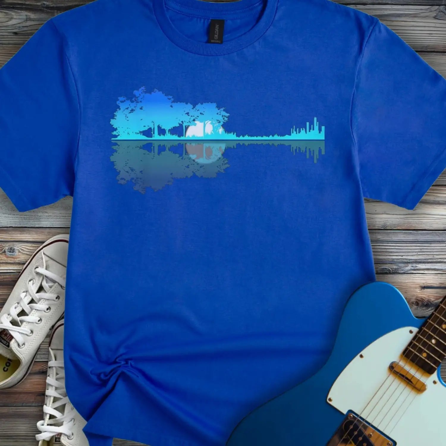 Guitar Forest (II) T-shirt - Royal / S - T-Shirt