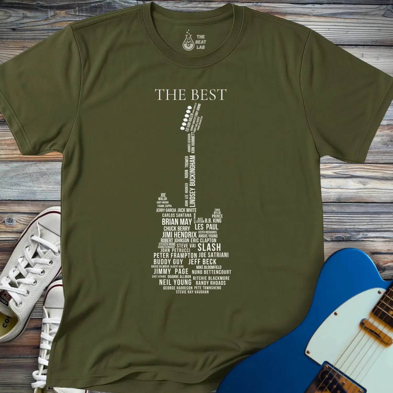 Guitar Legends T-shirt - Military Green / S - T-Shirt