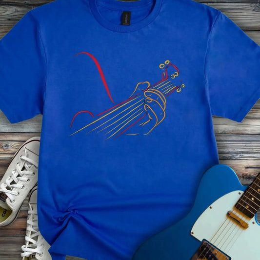 Guitar Line Art T-shirt Royal