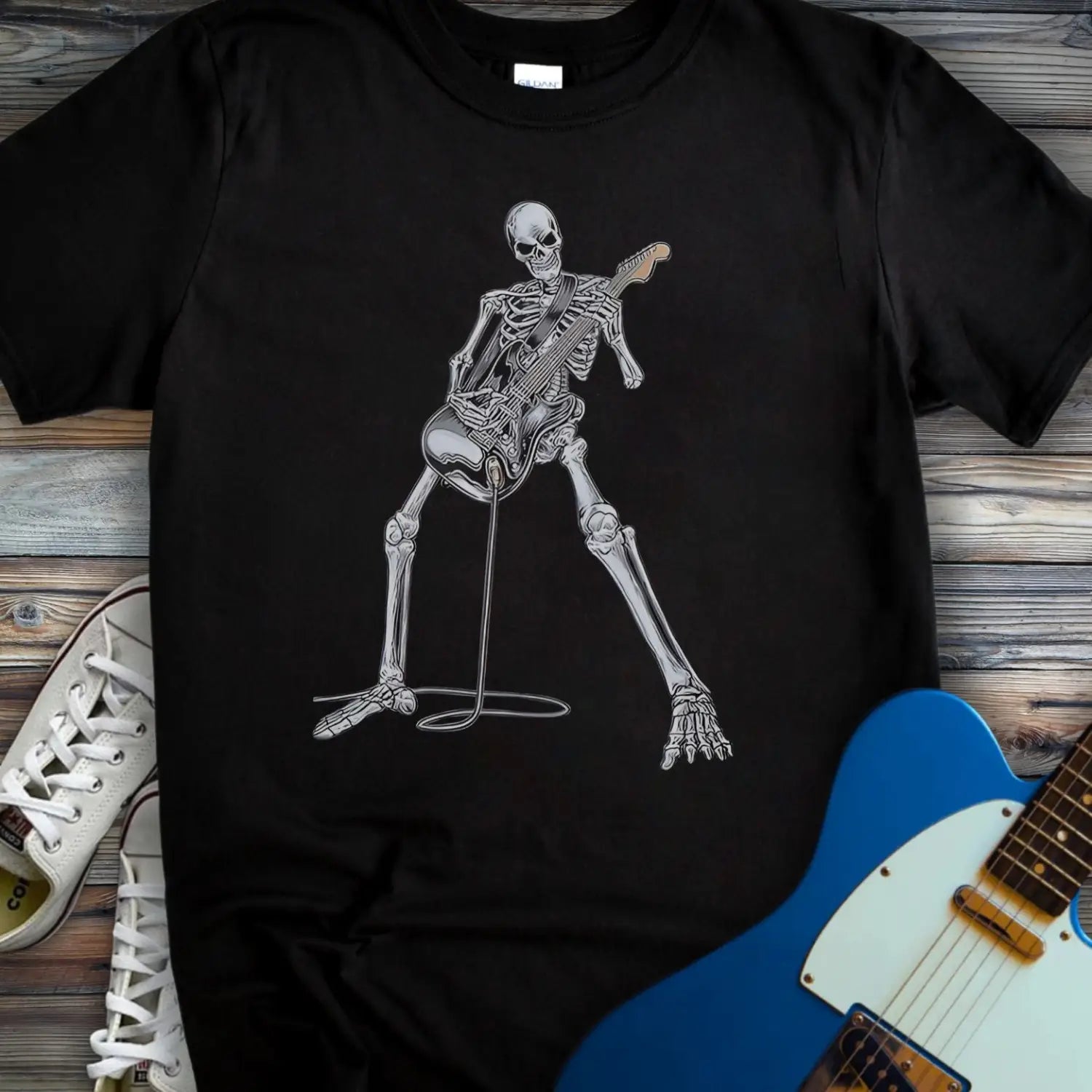 Guitar Skeleton T-shirt Black