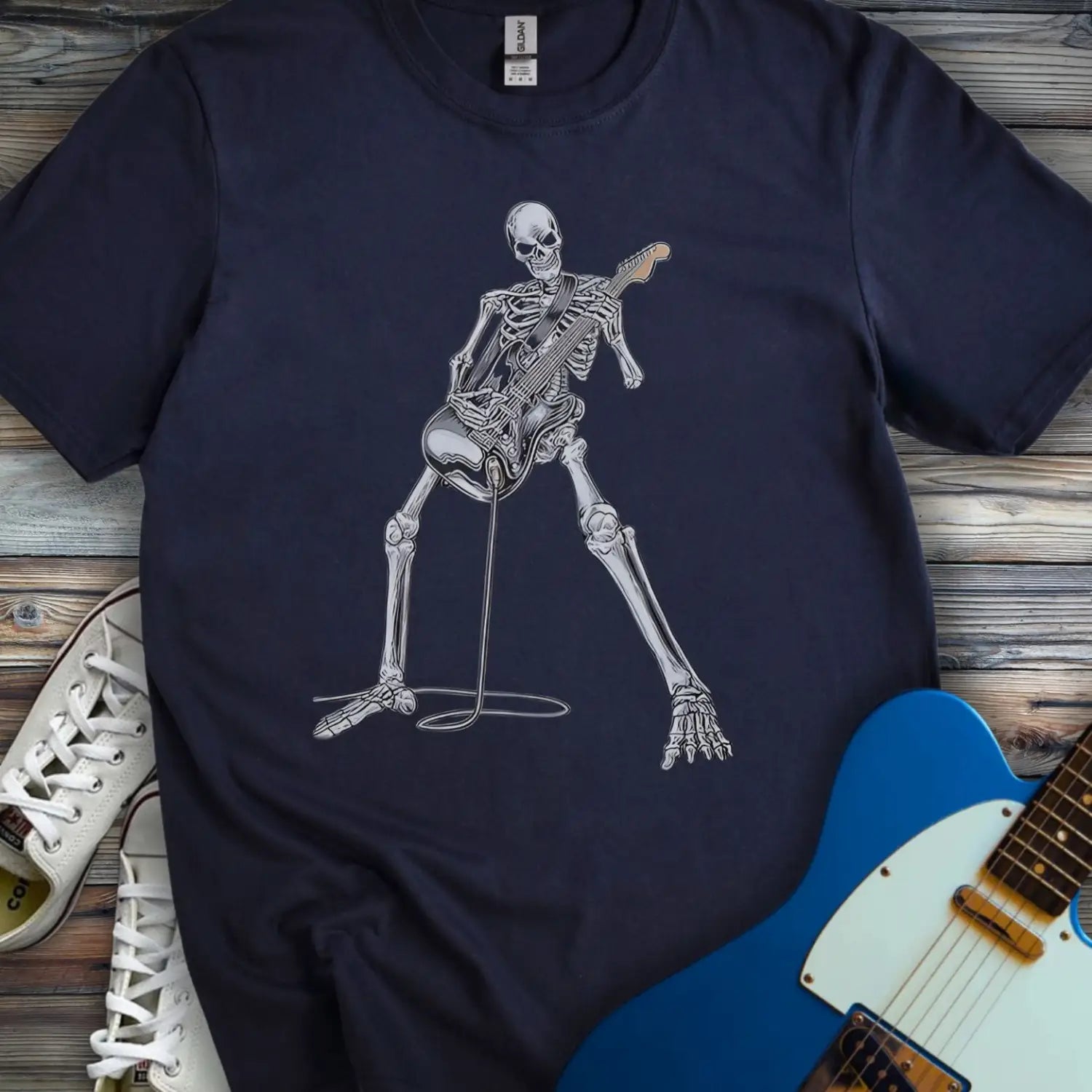 Guitar Skeleton T-shirt Navy