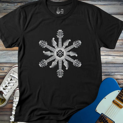 Guitar Snowflake T-shirt - Black / S - T-Shirt