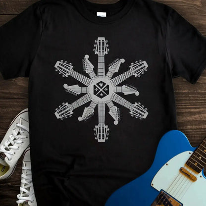 Guitar Snowflake T-shirt Black