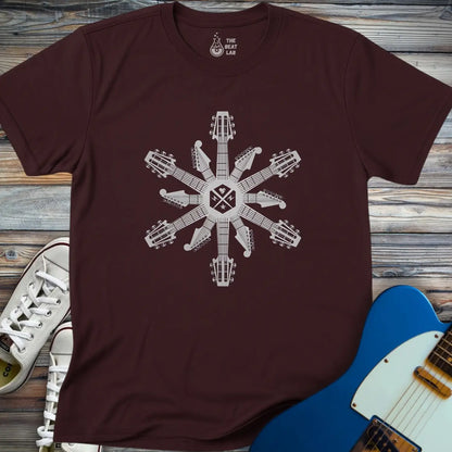 Guitar Snowflake T-shirt - Dark Chocolate / S - T-Shirt