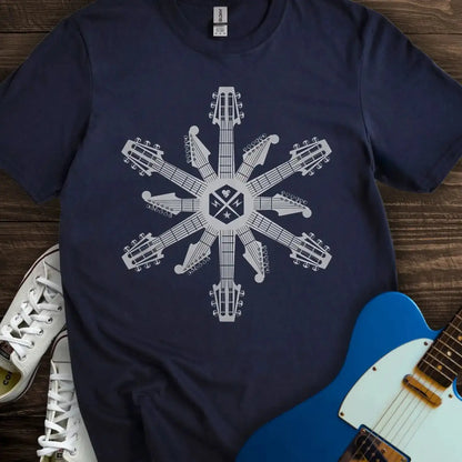 Guitar Snowflake T-shirt Navy