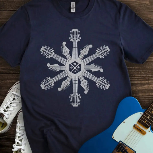 Guitar Snowflake T-shirt Navy