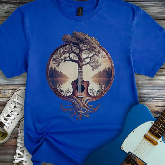 Guitar Tree of Life T-shirt Royal