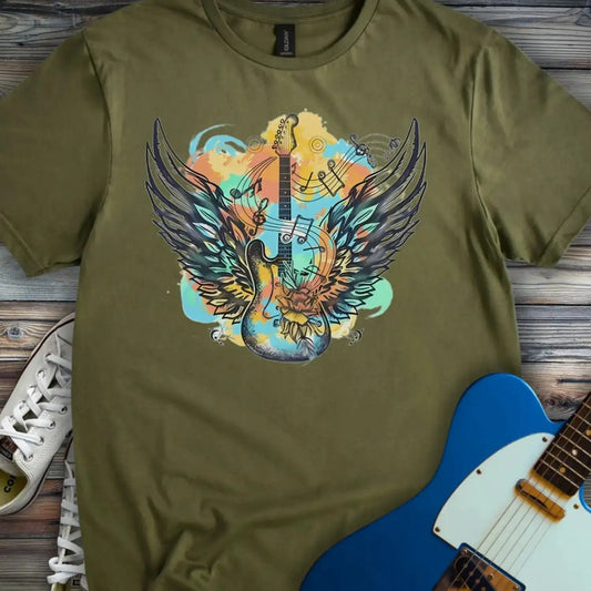 Guitar Wings T-shirt Military Green