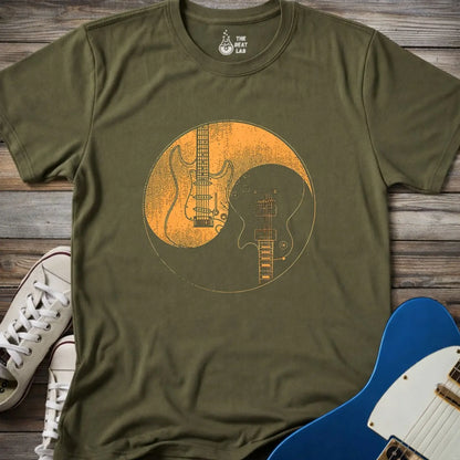 Guitar Yin Yang (I) T-shirt - Military Green / S - T-Shirt
