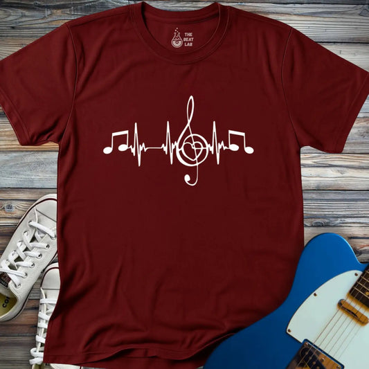 Heartbeat in G T-shirt - Maroon / S - T-Shirt