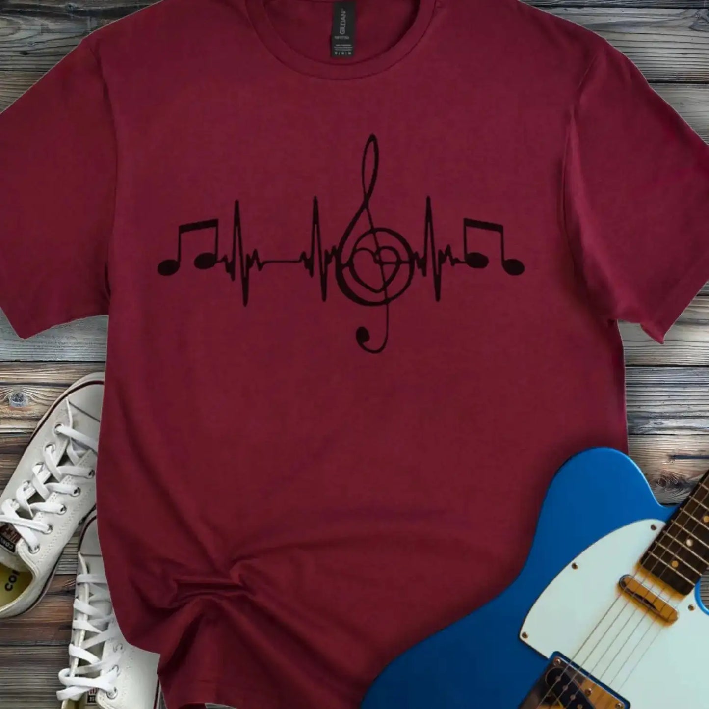 Heartbeat in G T-shirt Maroon