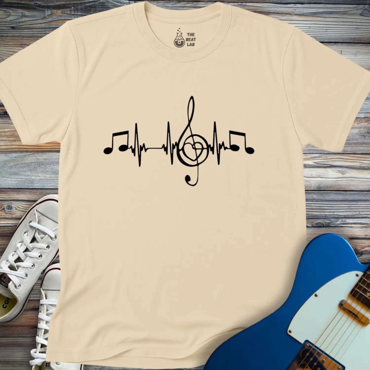 Heartbeat in G T-shirt - Sand / S - T-Shirt