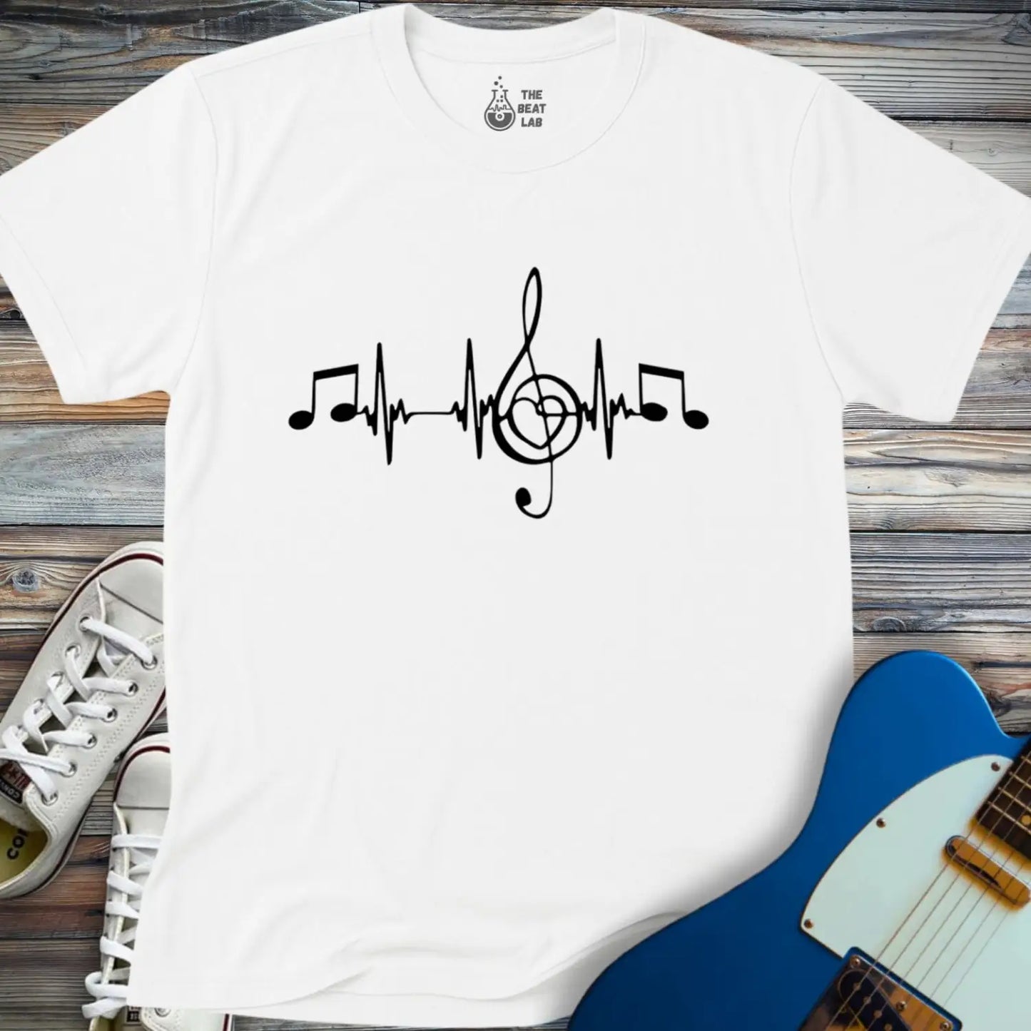 Heartbeat in G T-shirt - White / S - T-Shirt