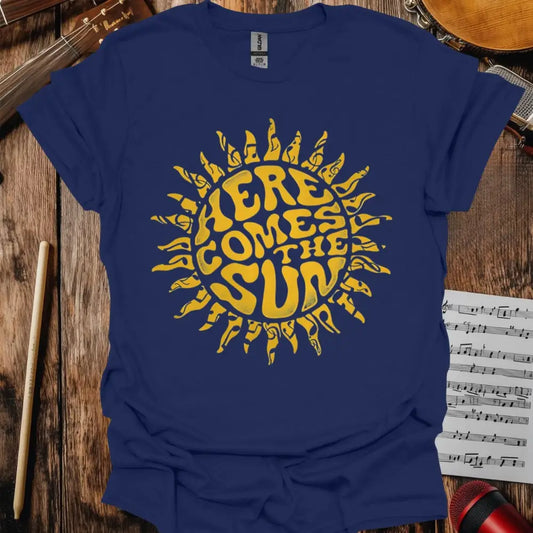Here Comes the Sun T-shirt - S / Navy - T-Shirt