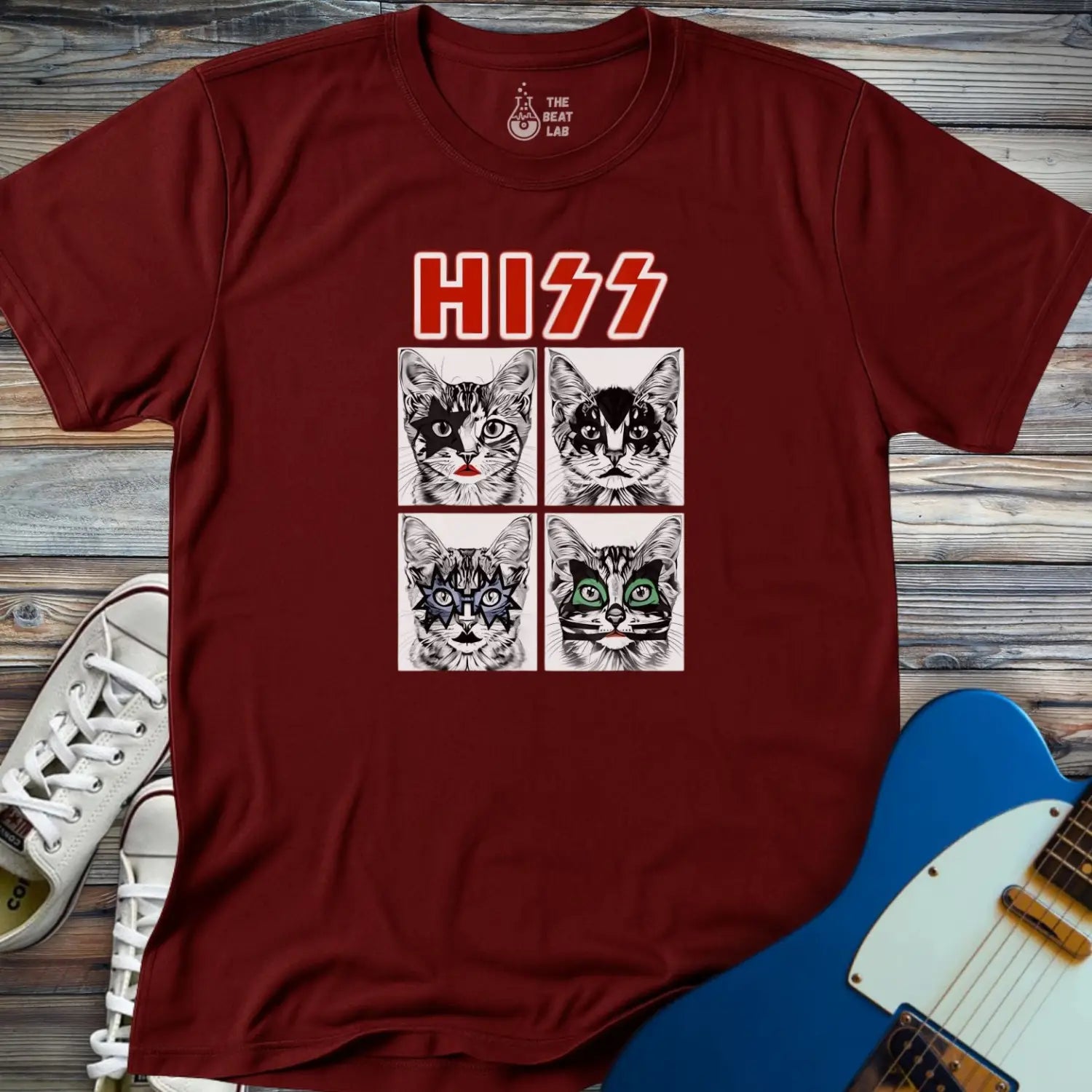Hiss T-shirt - Maroon / S - T-Shirt