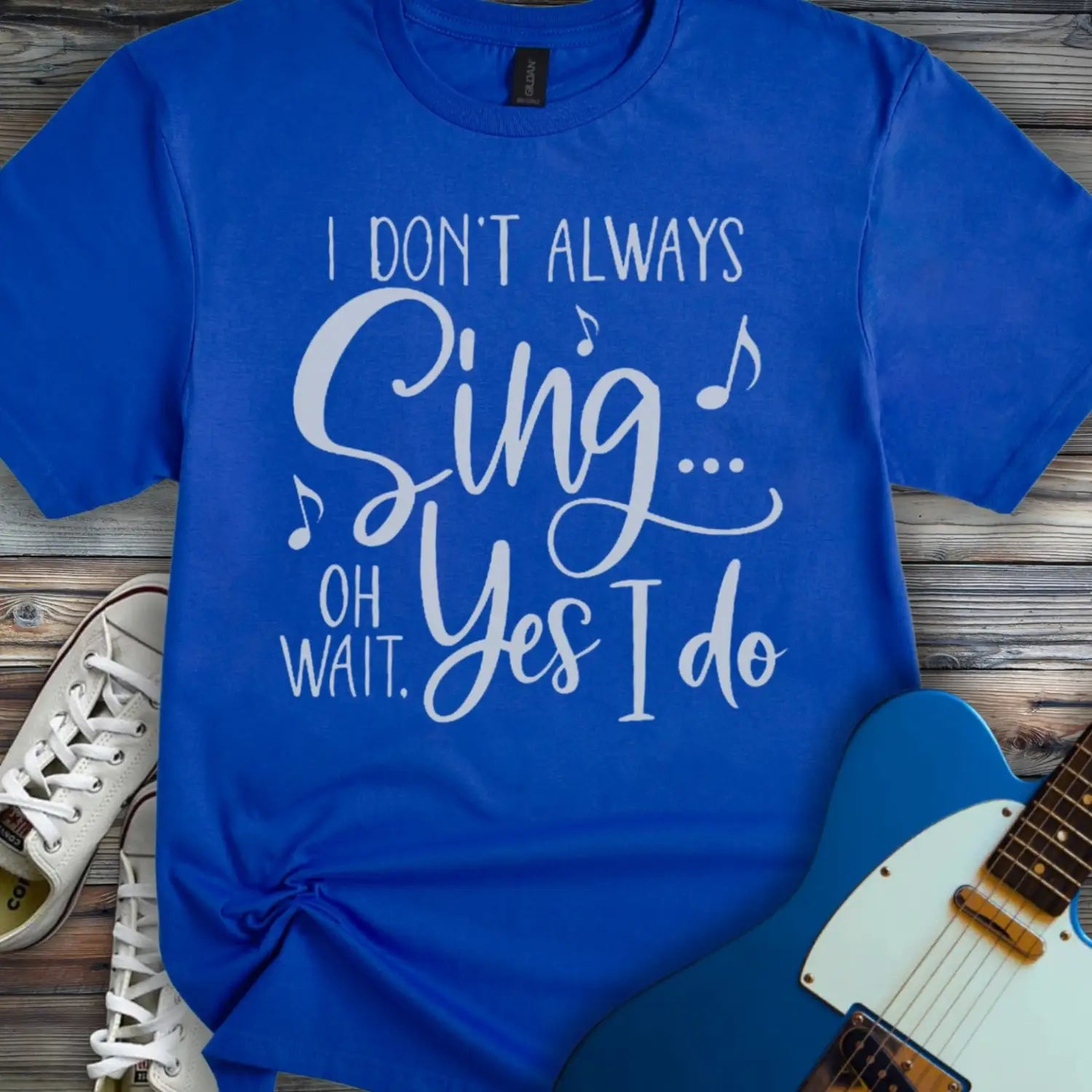 I Don’t Always Sing T-shirt - Royal / S - T-Shirt