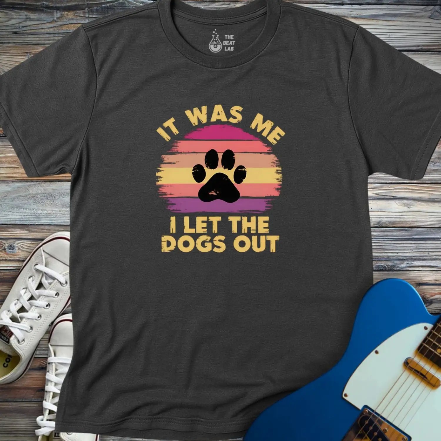I Let The Dogs Out (II) T-shirt - Dark Heather Grey / S - T-Shirt