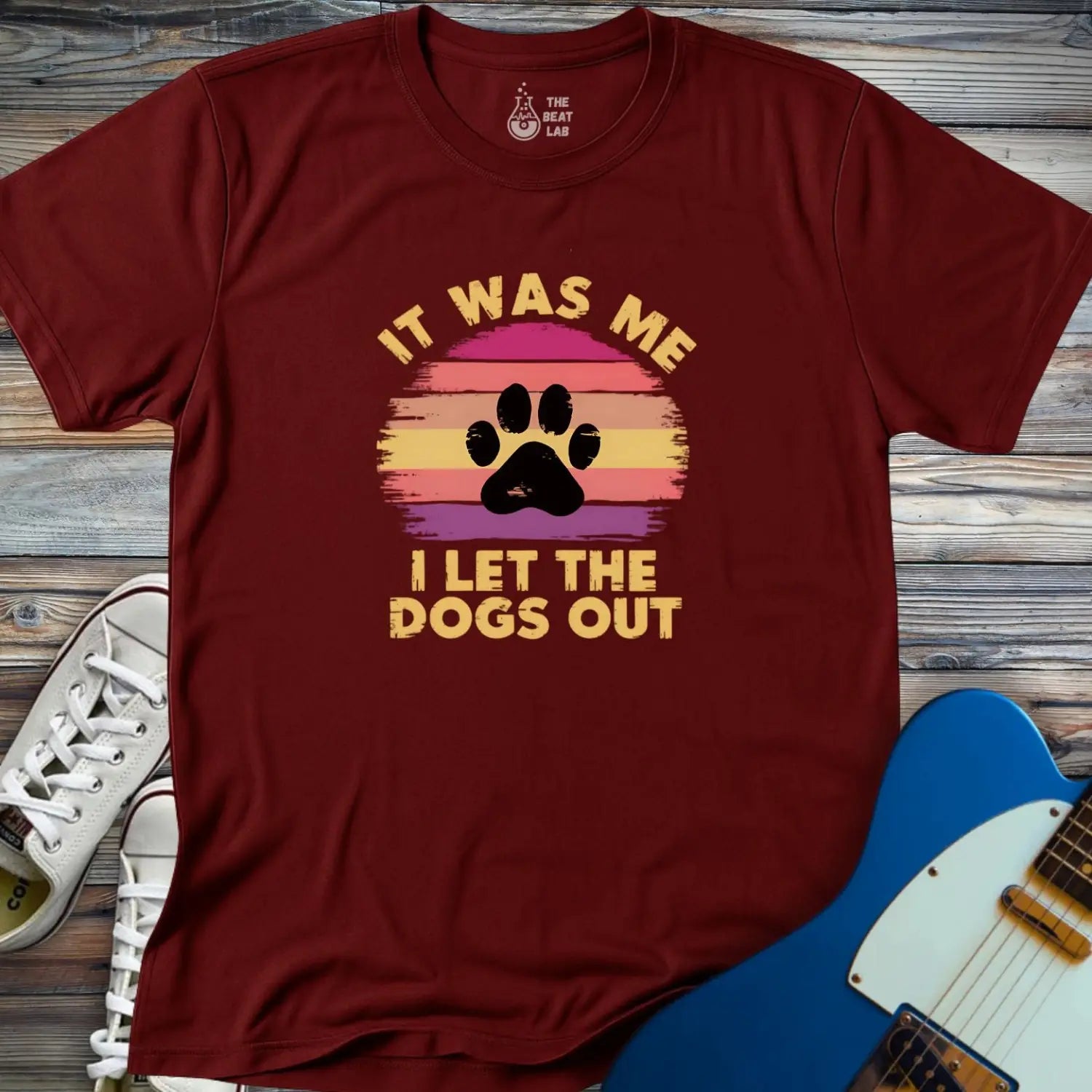 I Let The Dogs Out (II) T-shirt - Maroon / S - T-Shirt