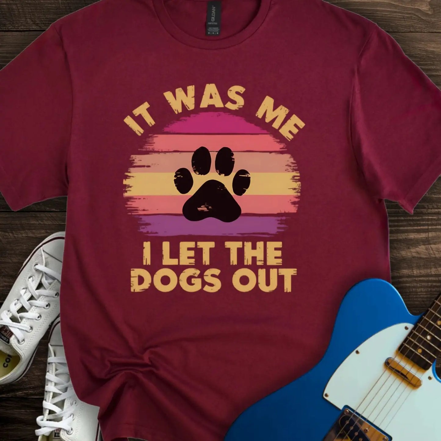 I Let The Dogs Out (II) T-shirt Maroon