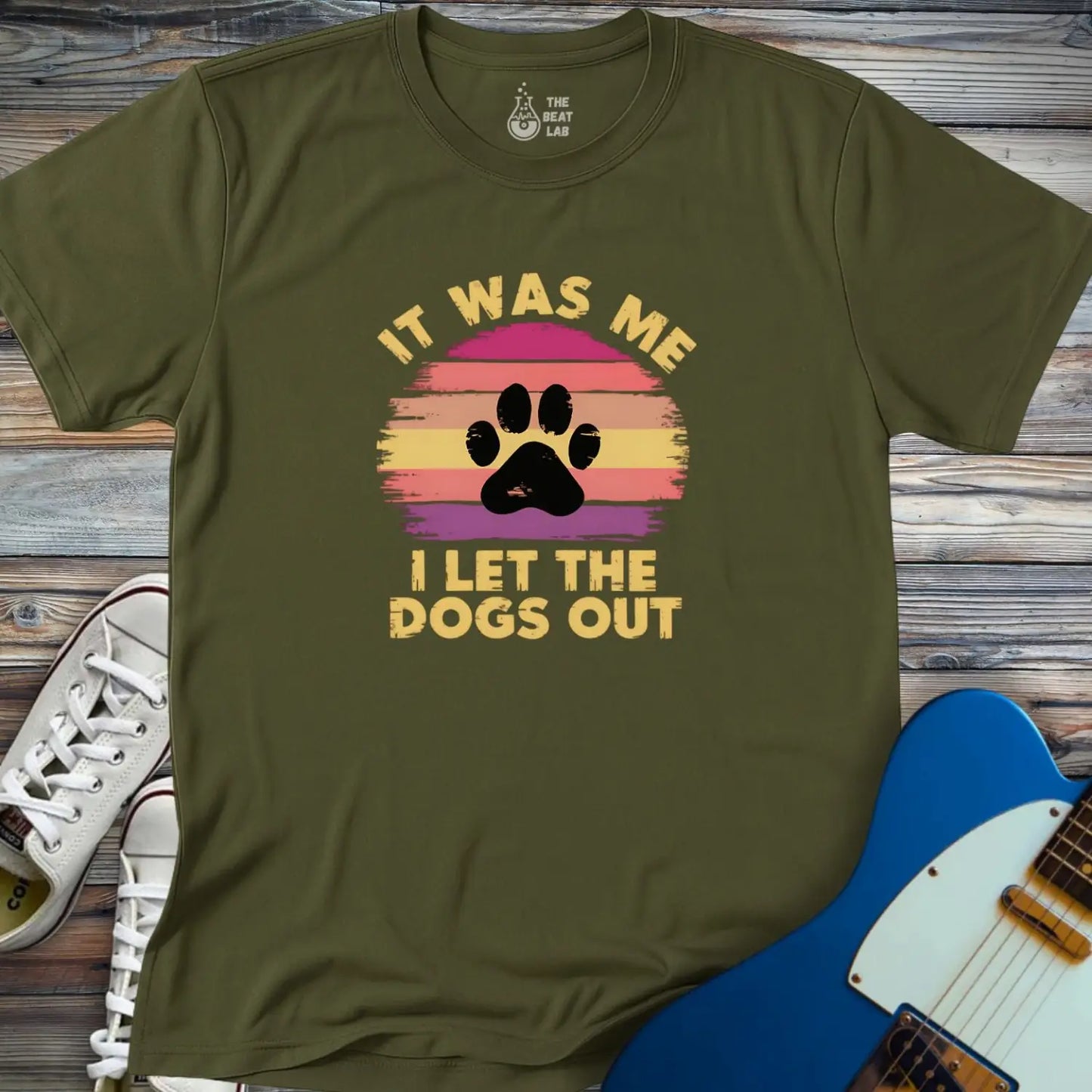 I Let The Dogs Out (II) T-shirt - Military Green / S - T-Shirt