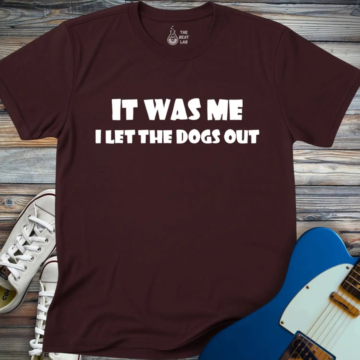 I Let the Dogs Out T-shirt - Dark Chocolate / S - T-Shirt