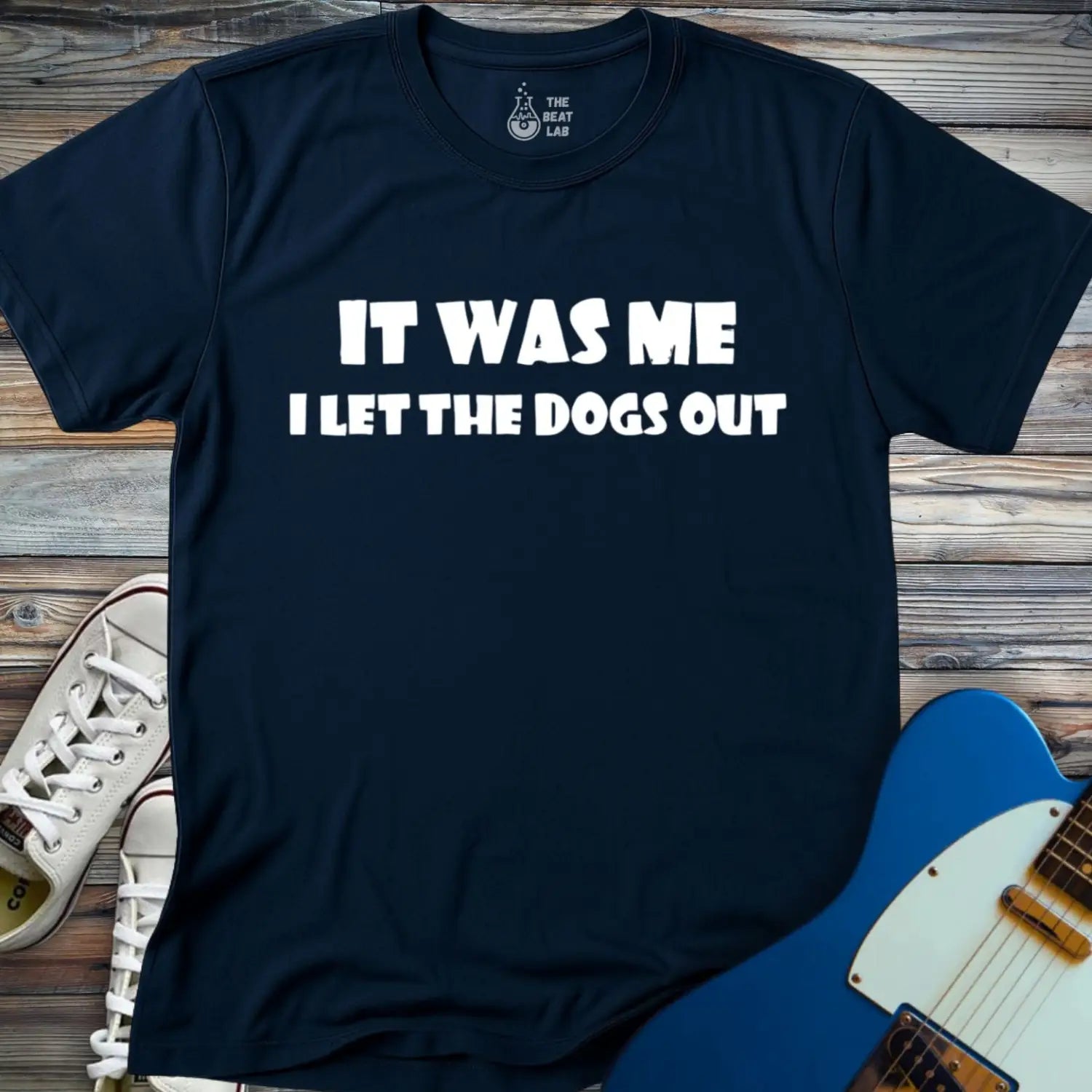 I Let the Dogs Out T-shirt - Navy / S - T-Shirt
