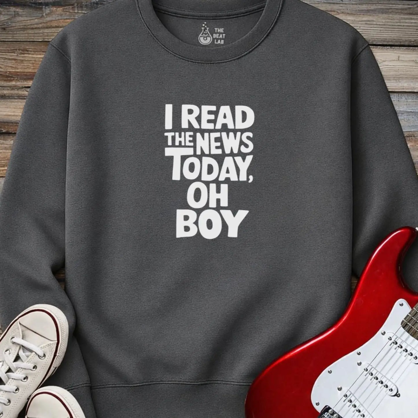 I Read the News Today Sweatshirt - Dark Heather / S - Sweatshirt