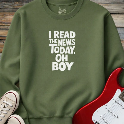 I Read the News Today Sweatshirt - Military Green / S - Sweatshirt