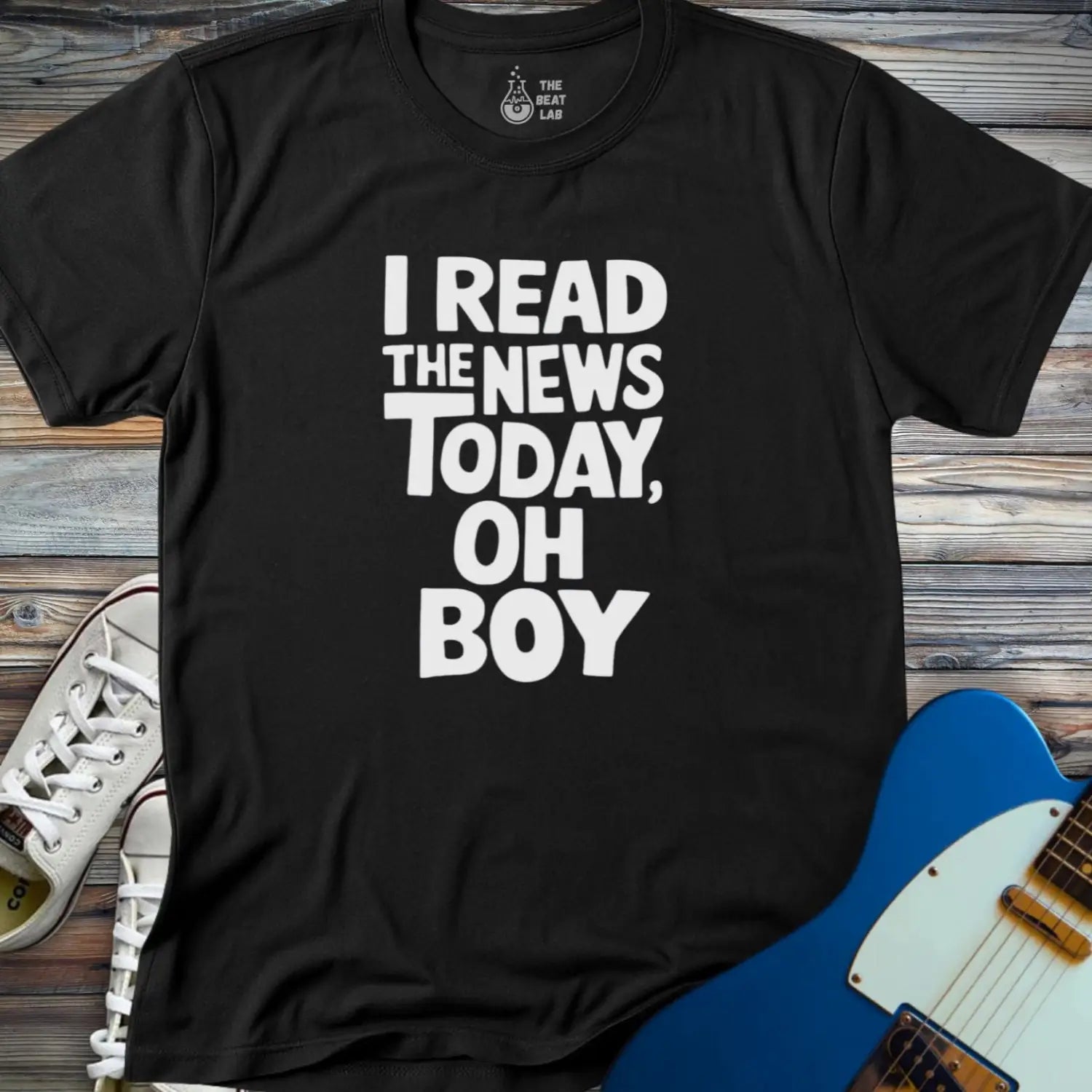 I read the news today T-shirt - Black / S - T-Shirt
