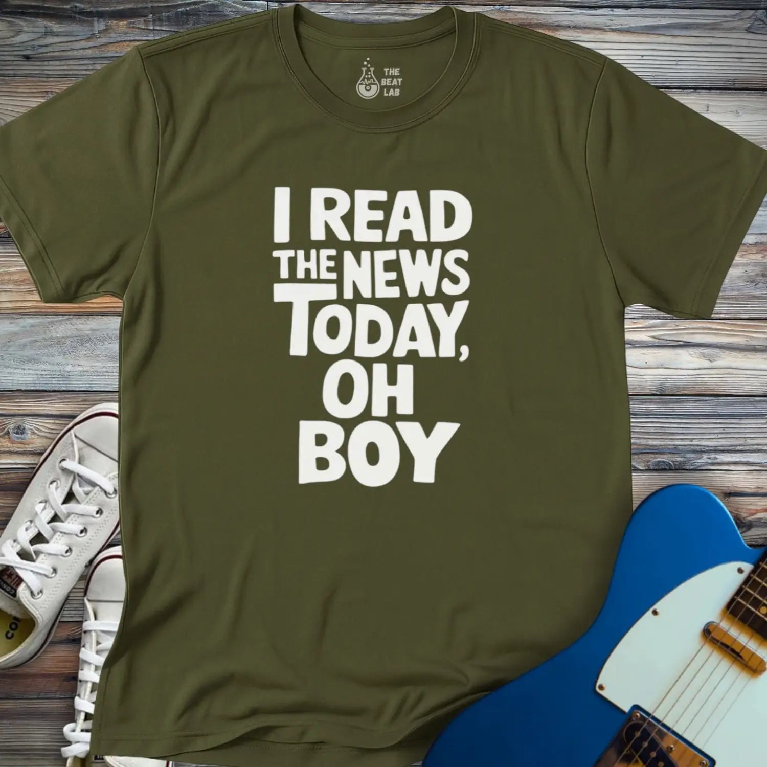 I read the news today T-shirt - Military Green / S - T-Shirt