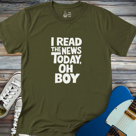 I read the news today T-shirt - Military Green / S - T-Shirt