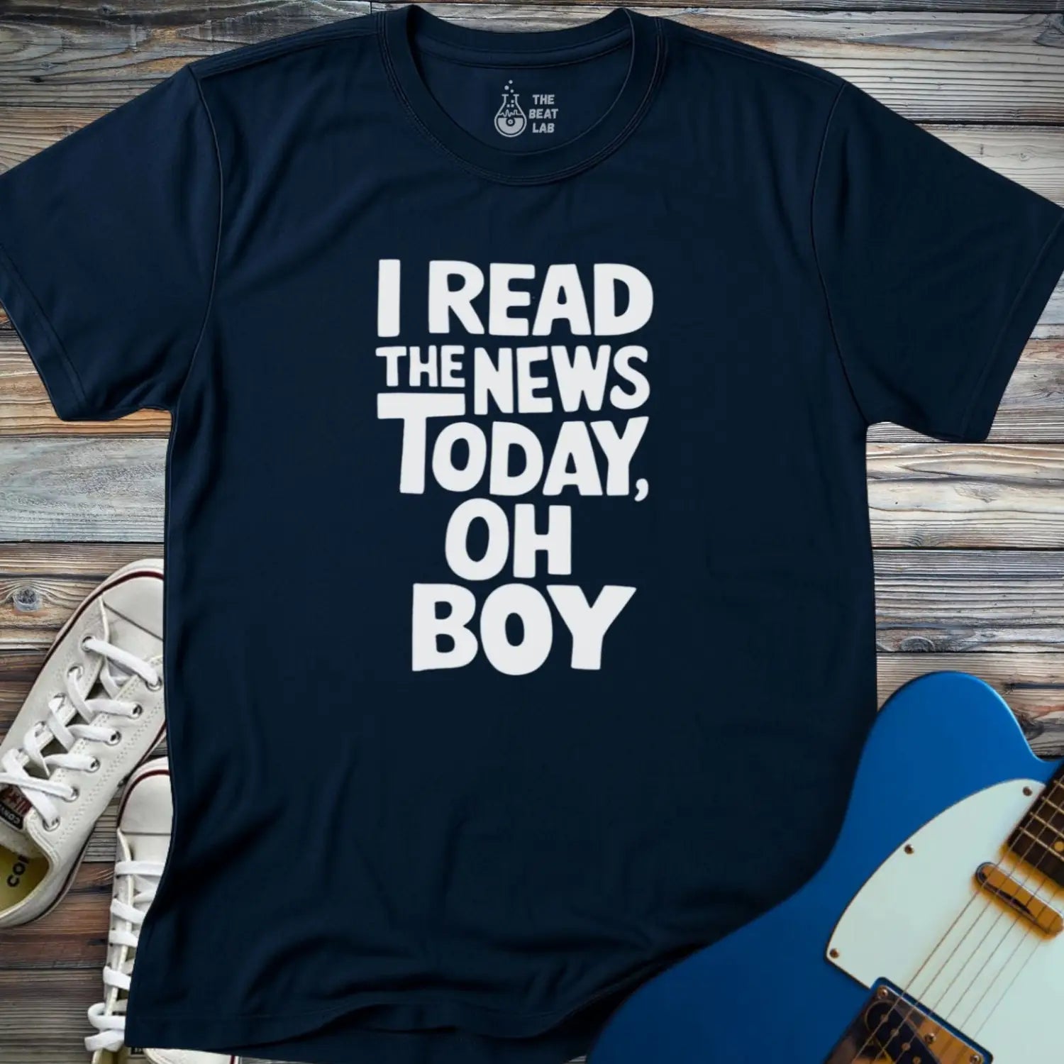 I read the news today T-shirt - Navy / S - T-Shirt